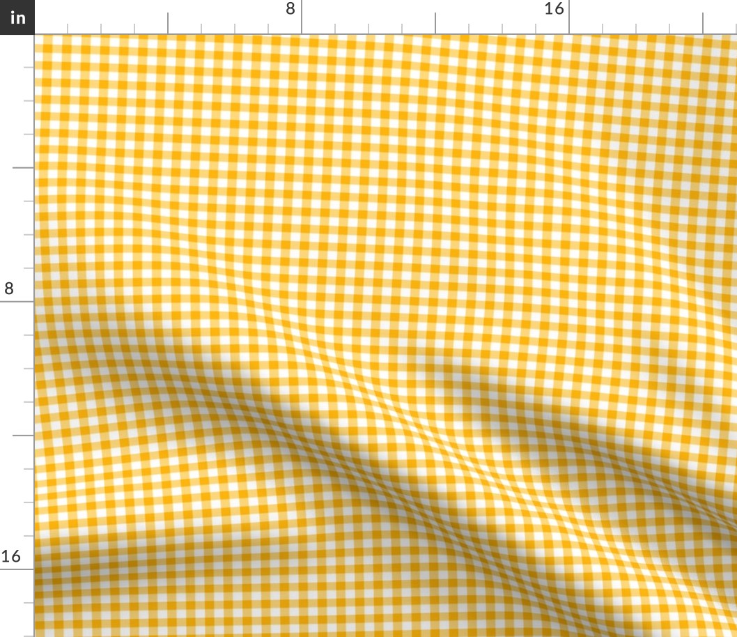 saffron and white gingham, 1/4" squares 