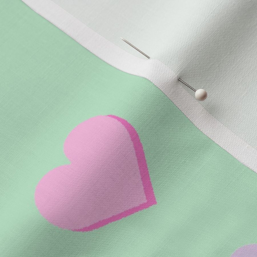 conversation hearts - mint green