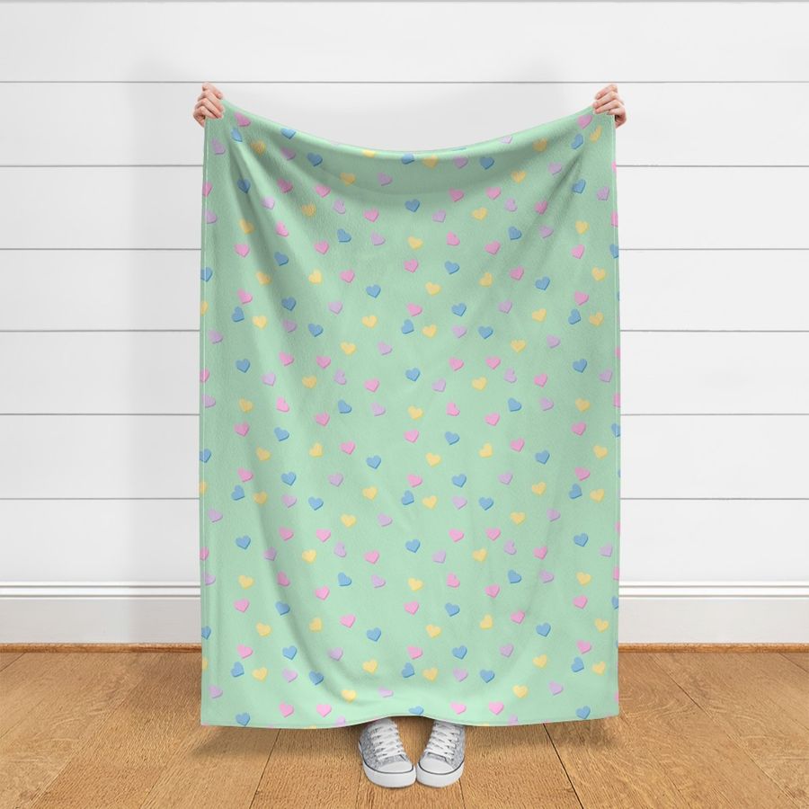 conversation hearts - mint green