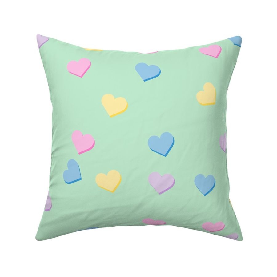 conversation hearts - mint green