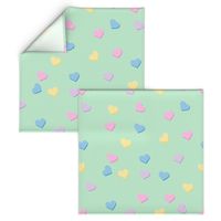 conversation hearts - mint green