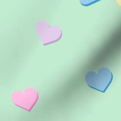 conversation hearts - mint green