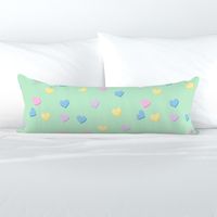 conversation hearts - mint green