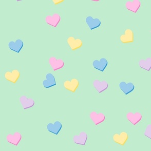 conversation hearts - mint green