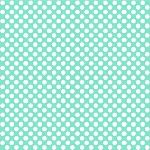 Polka Dots mint x white