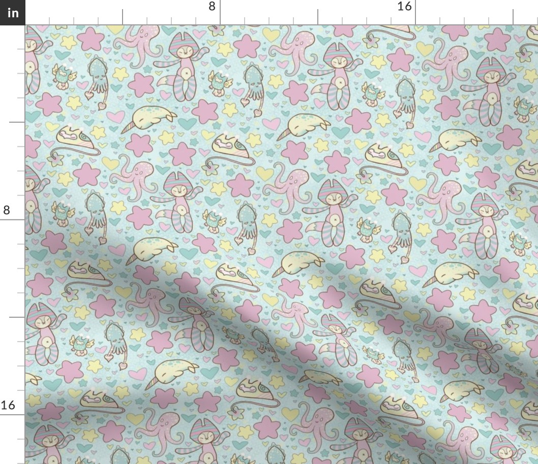 Fairy Kei Land - Large print teal