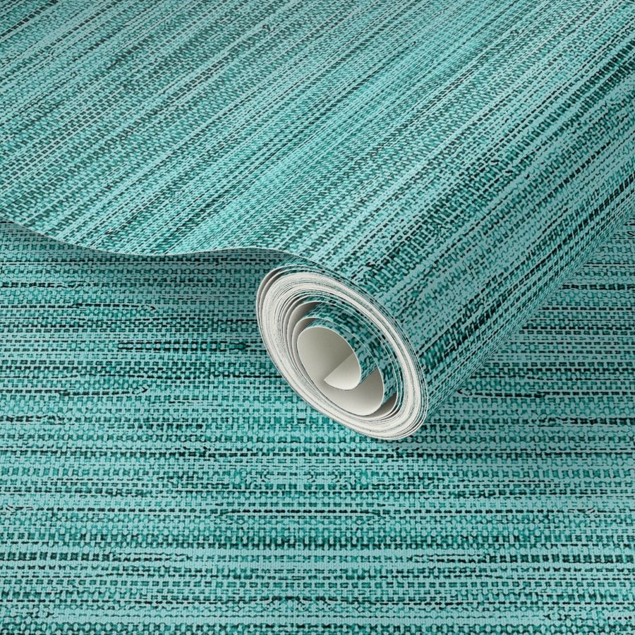 Grasscloth Fabric and Wallpaper in Aquamarine