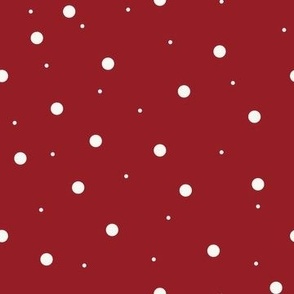 Dark Red with White Dots