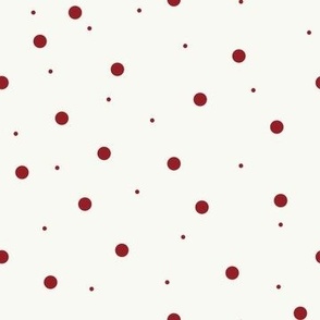 White with Dark Red Dots