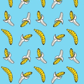 80s banana print blue