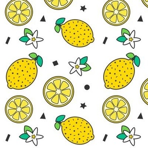 Confetti & Lemons Print White