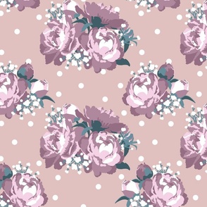 Peonies (tea rose on taupe)