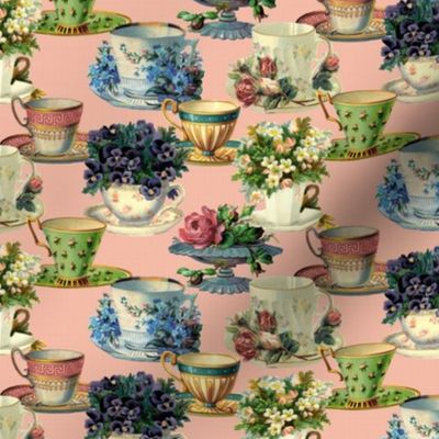 Vintage Teacups (pink)