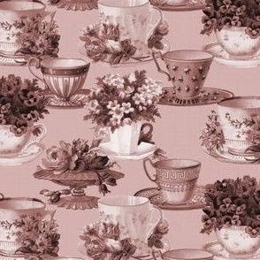 Teacups (tea rose / mono)