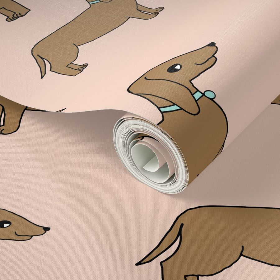 dachshund // doxie blush cute dog sweet pet dog fabric dogs pets cute dog dog design