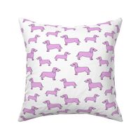 doxie //pastel puprle doxie fabric dachshunds dog fabric pastel purple design