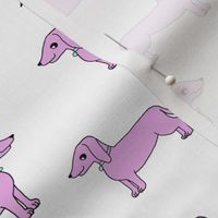 doxie //pastel puprle doxie fabric dachshunds dog fabric pastel purple design