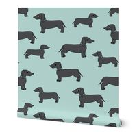 dachshund // doxies charcoal dog fabric doxies fabric design andrea lauren fabric