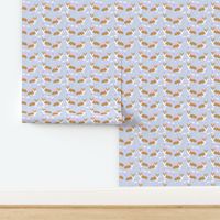 corgi unicorn pastel fabric cute corgi illustration design - purple