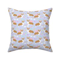 corgi unicorn pastel fabric cute corgi illustration design - purple