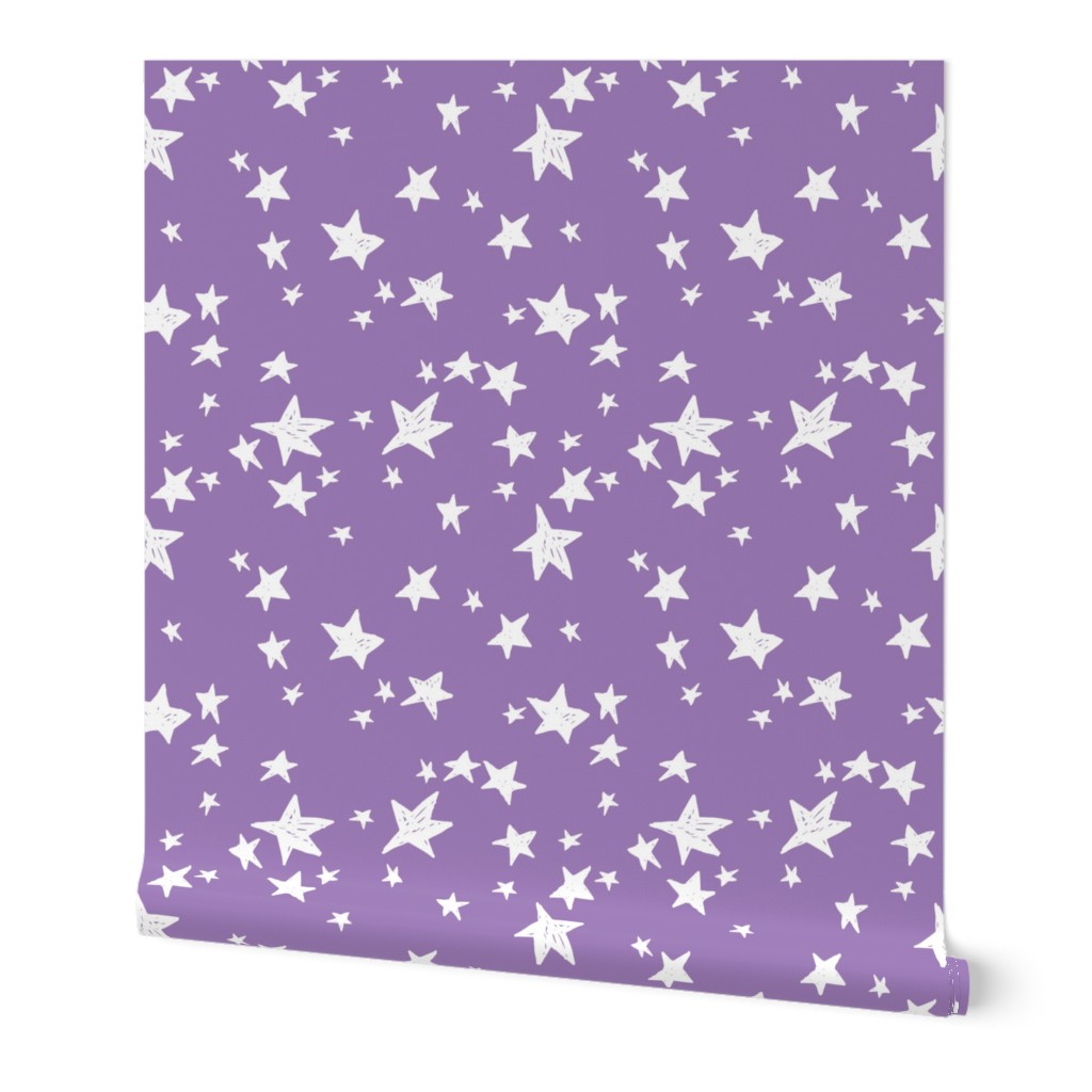 stars // amethyst purple star fabric nursery baby star design andrea lauren fabric