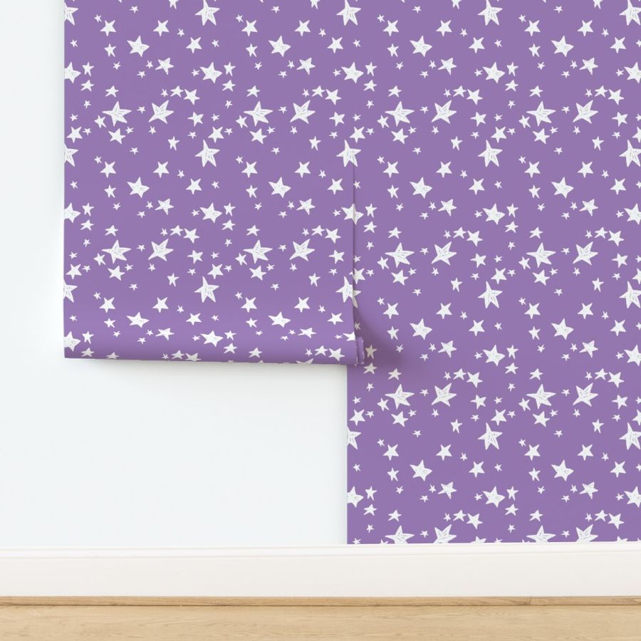 stars // amethyst purple star fabric nursery baby star design andrea lauren fabric