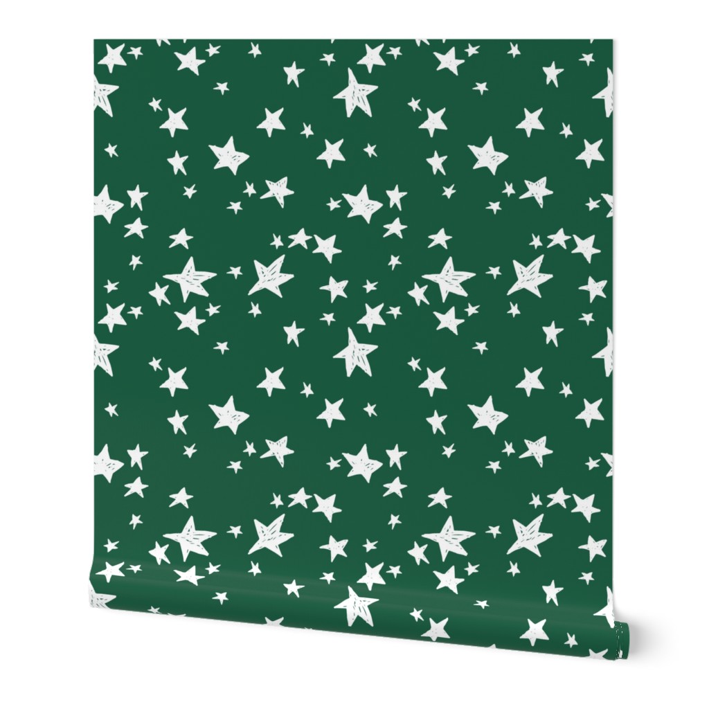 stars // forest green star fabric andrea lauren design nursery baby stars fabric