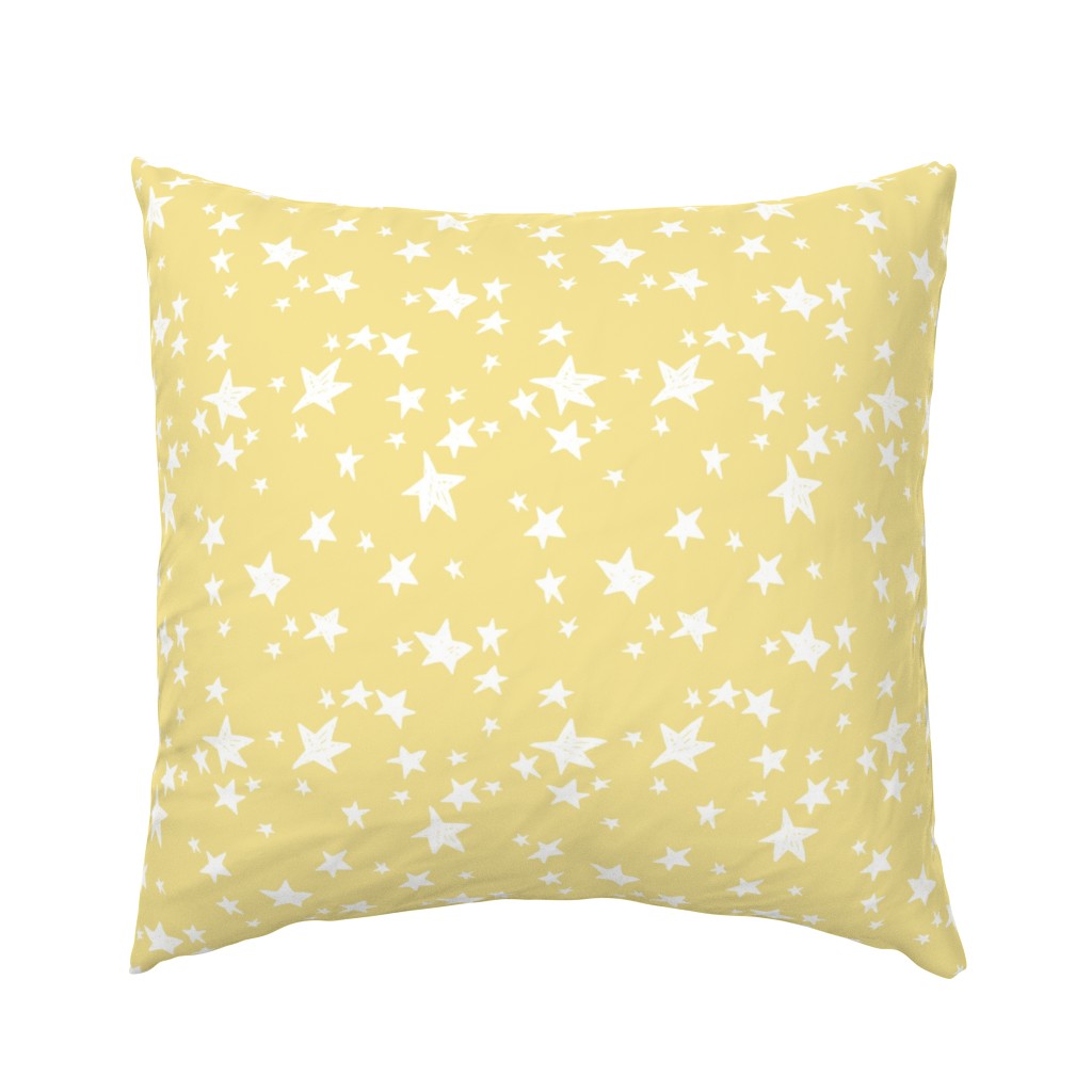 stars // lemon yellow star fabric pastel yellow design andrea lauren fabric