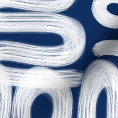 Graffiti Squiggle White on Navy