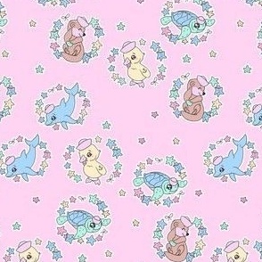 Pastel Sailor Animals Ditzy size