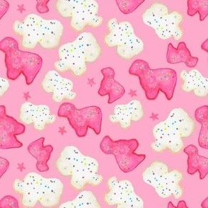 Frosted Cookie Animals on pink