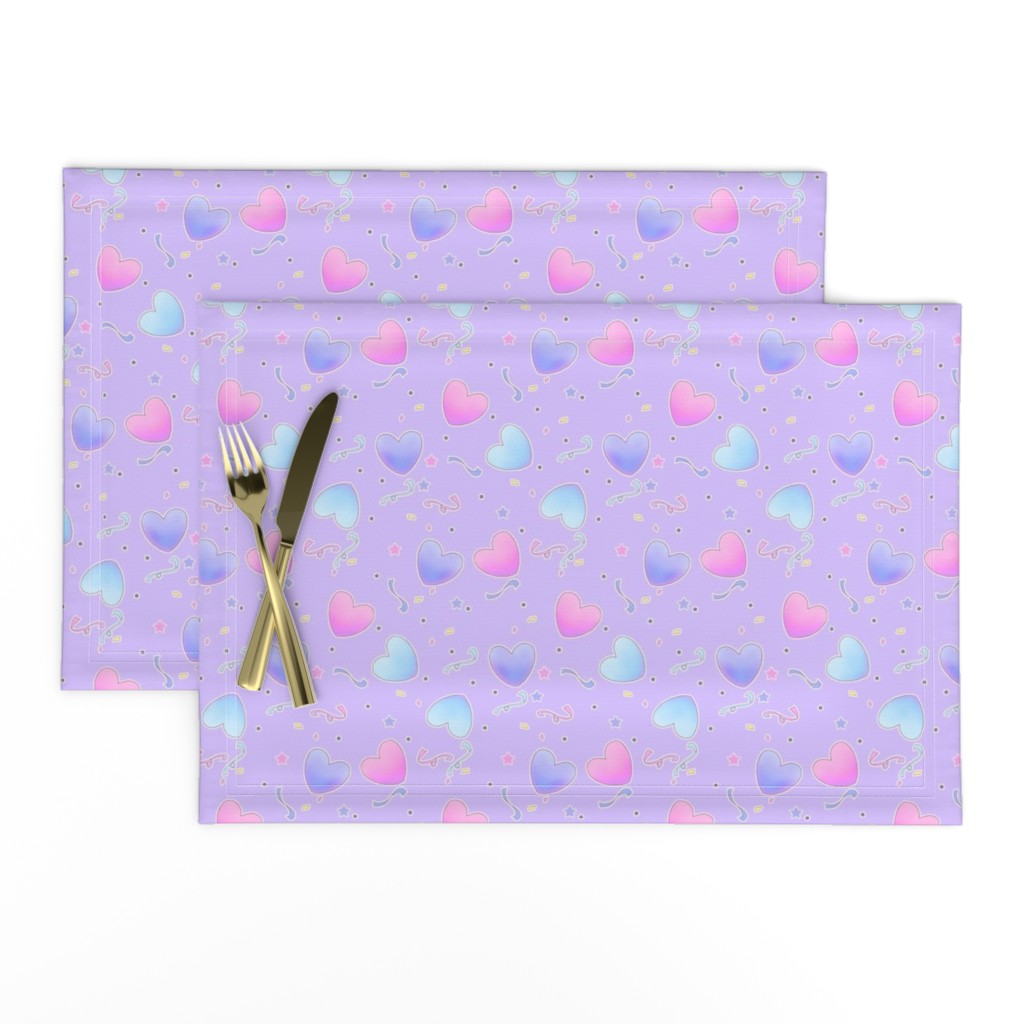 Pastel Fairy Kei Hearts on purple