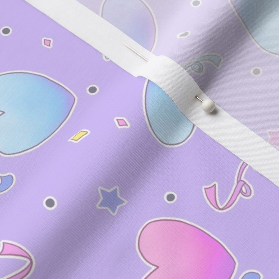 Pastel Fairy Kei Hearts on purple