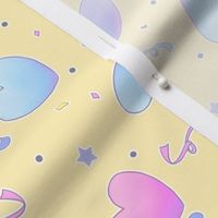 Pastel Fairy Kei Hearts on Yellow