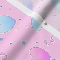 Pastel Fairy Kei Hearts on Pink