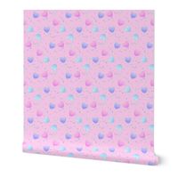 Pastel Fairy Kei Hearts on Pink